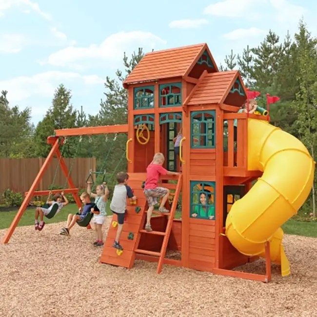 KidKraft Canyon Ridge Swing Set, Elevated Outdoor Adventure