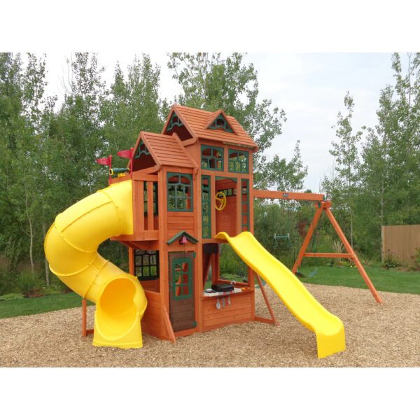 KidKraft Canyon Ridge Swing Set, Elevated Outdoor Adventure