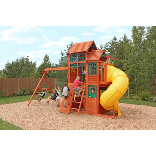 KidKraft Canyon Ridge Swing Set, Elevated Outdoor Adventure