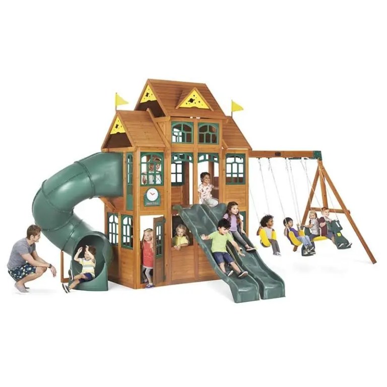 KidKraft Falcon Ridge Wooden Swing Set, Playset