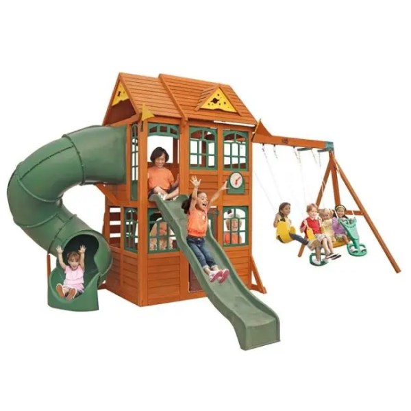 Charleston Lodge Wooden Swing Set / Playset