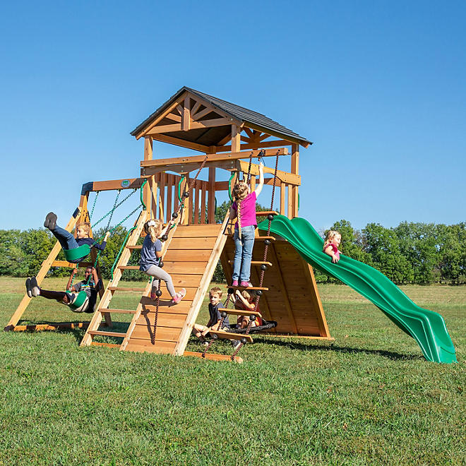 Backyard Discovery Endeavor Cedar Swing Set, Premium Outdoor Fun