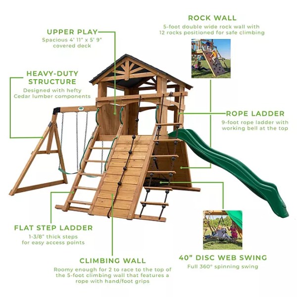 Backyard Discovery Endeavor Cedar Swing Set, Premium Outdoor Fun