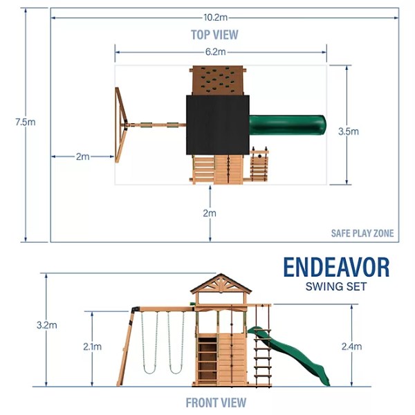 Backyard Discovery Endeavor Cedar Swing Set, Premium Outdoor Fun