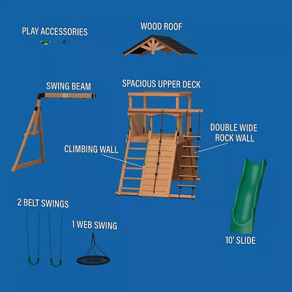 Backyard Discovery Endeavor Cedar Swing Set, Premium Outdoor Fun