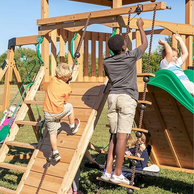 Backyard Discovery Endeavor Cedar Swing Set, Premium Outdoor Fun