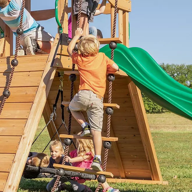 Backyard Discovery Endeavor Cedar Swing Set, Premium Outdoor Fun