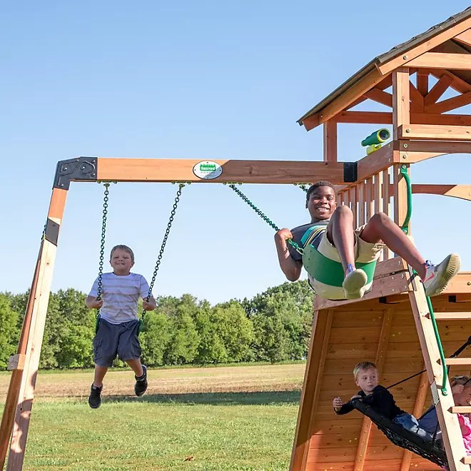 Backyard Discovery Endeavor Cedar Swing Set, Premium Outdoor Fun