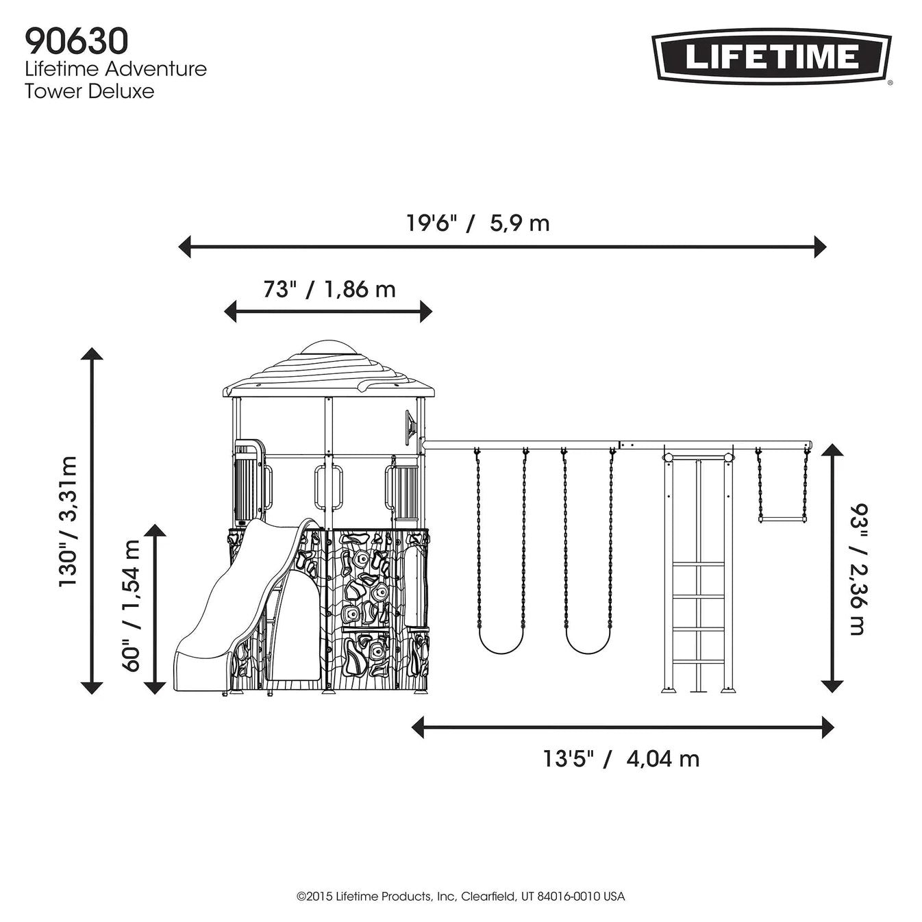 Lifetime Adventure Tower with Monkey Bars, 90630