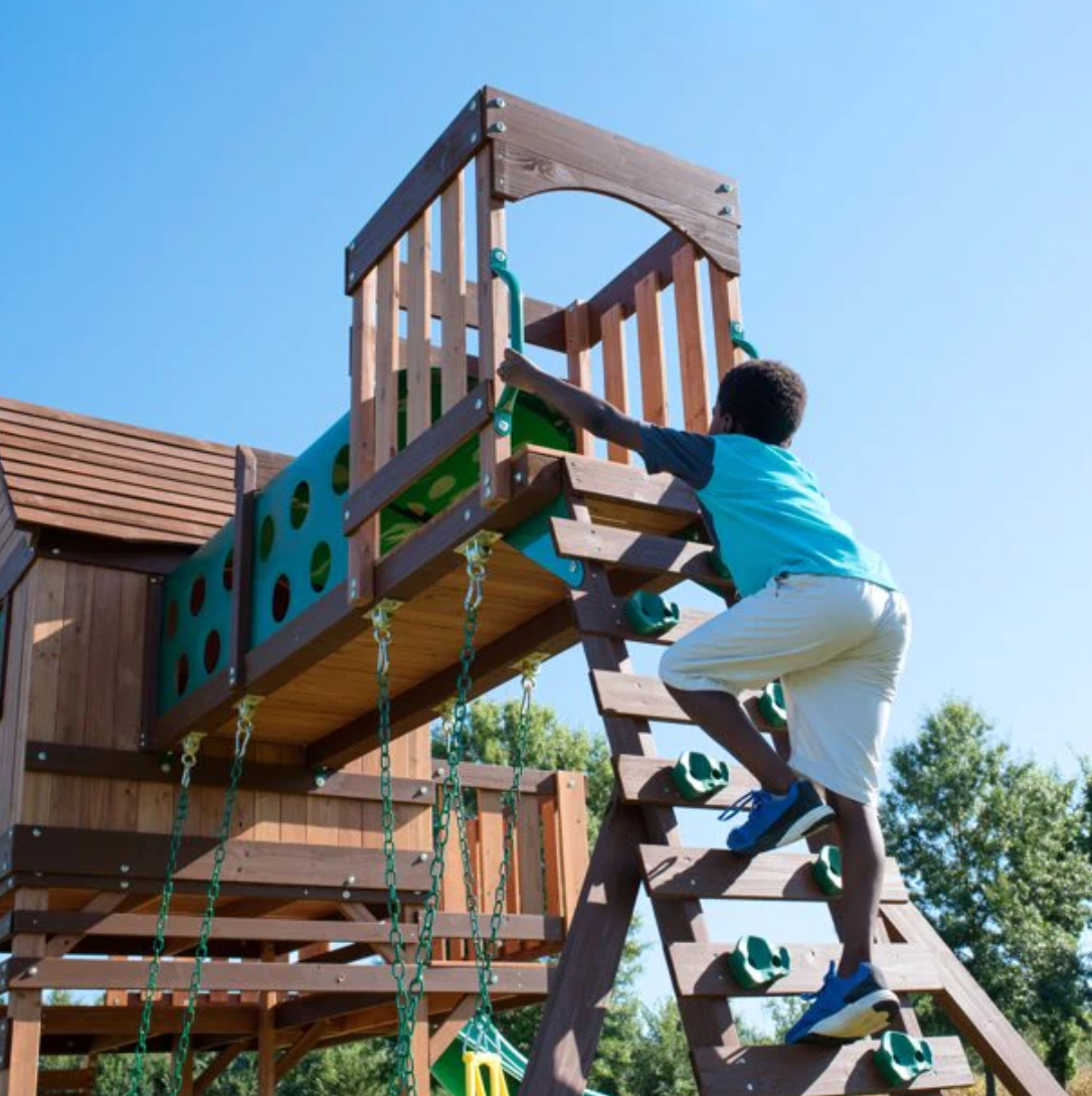 Woodridge Elite All Cedar Swing Set with Elevated Tunnel