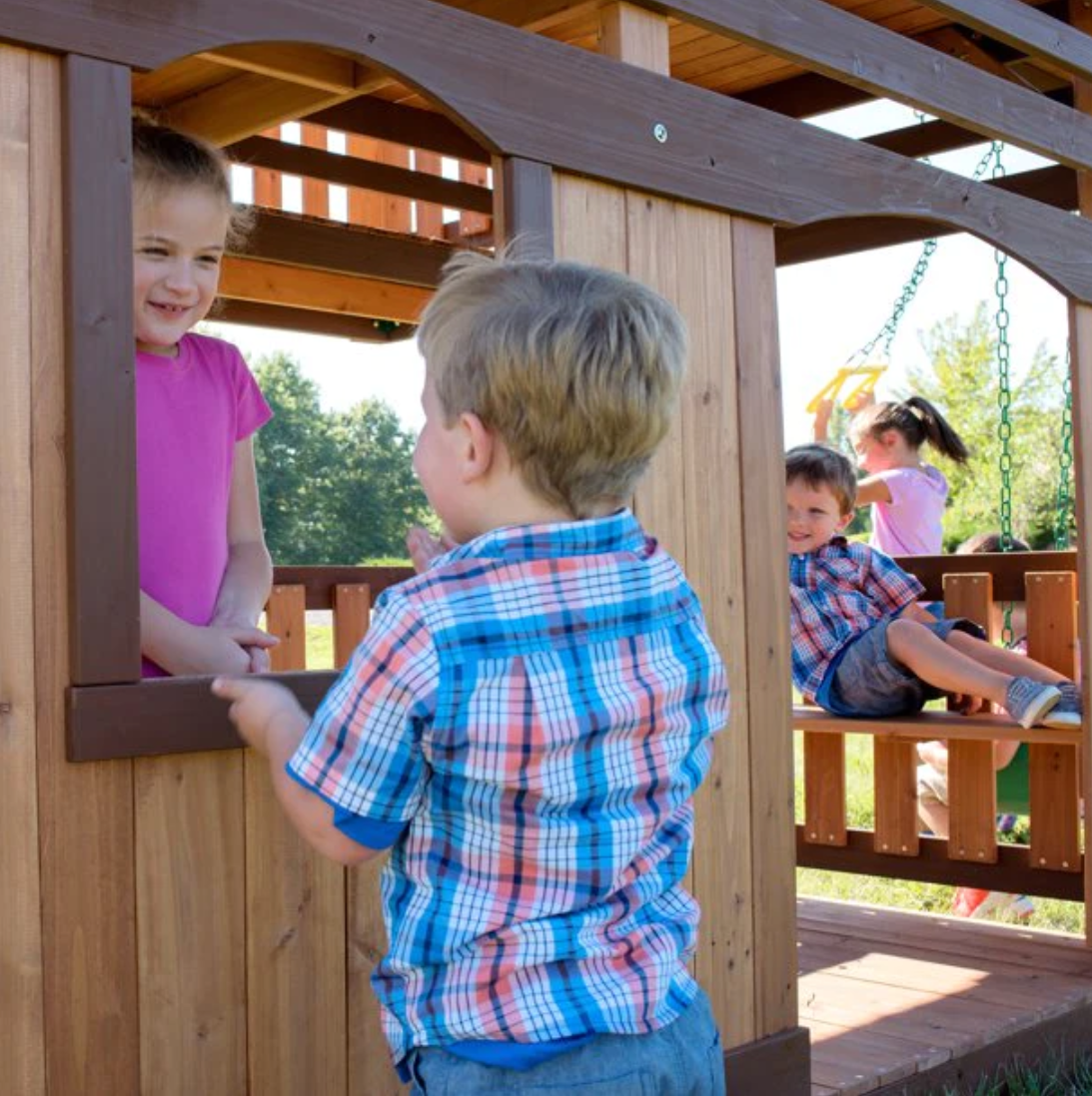 Woodridge Elite All Cedar Swing Set with Elevated Tunnel