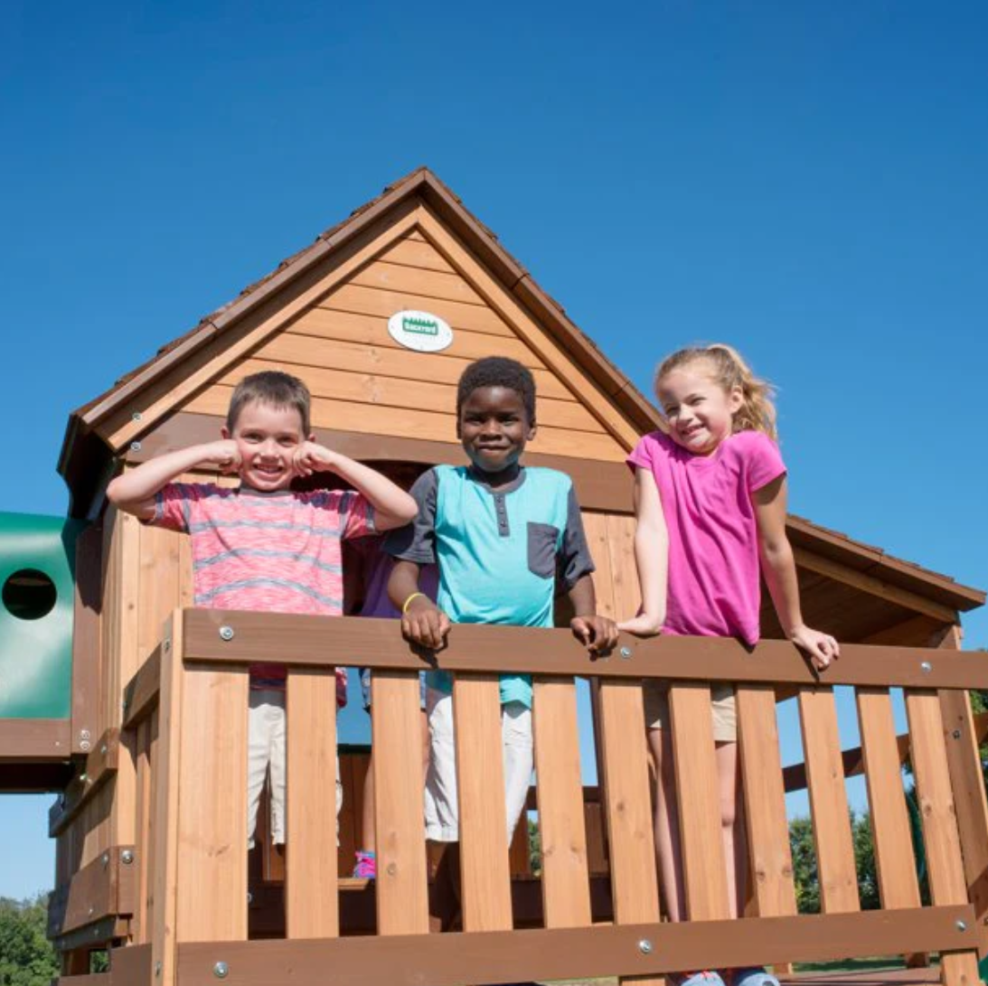 Woodridge Elite All Cedar Swing Set with Elevated Tunnel