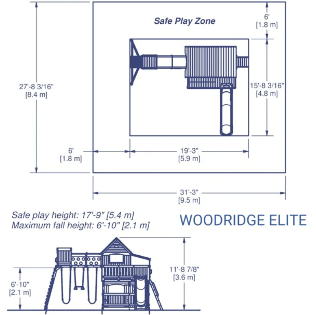 Woodridge Elite All Cedar Swing Set with Elevated Tunnel