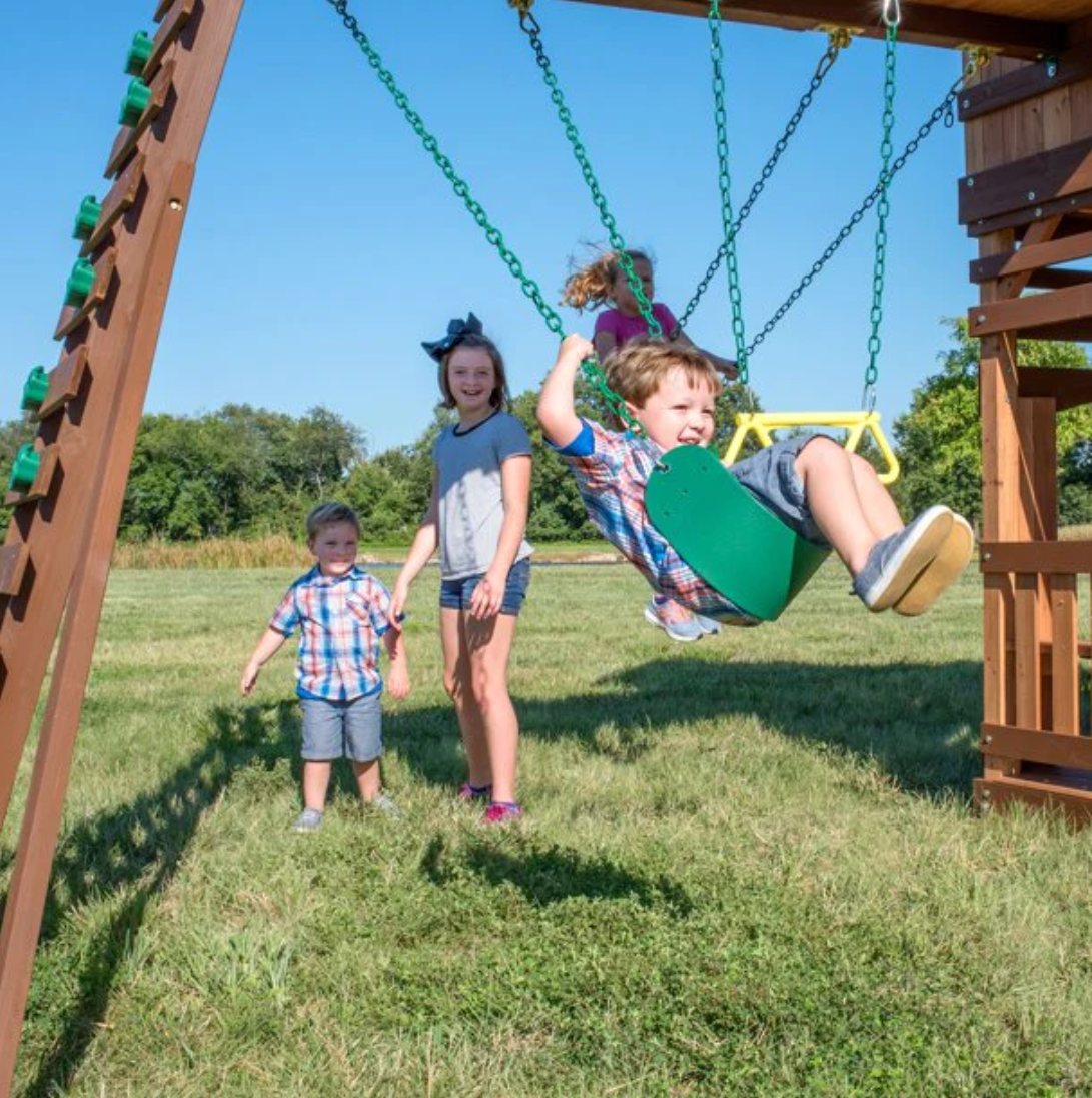 Woodridge Elite All Cedar Swing Set with Elevated Tunnel