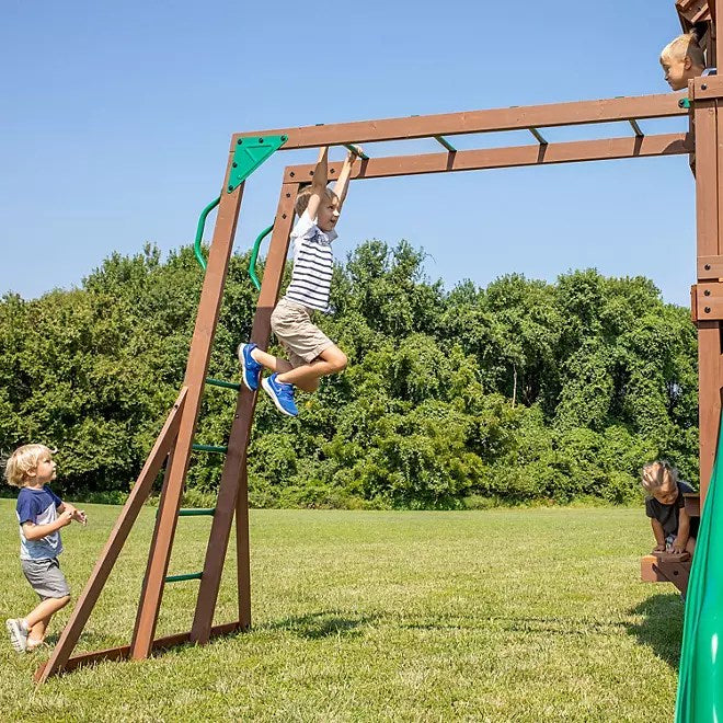 Backyard Discovery Skyfort II Cedar Swing Set, Ultimate Playset Adventure