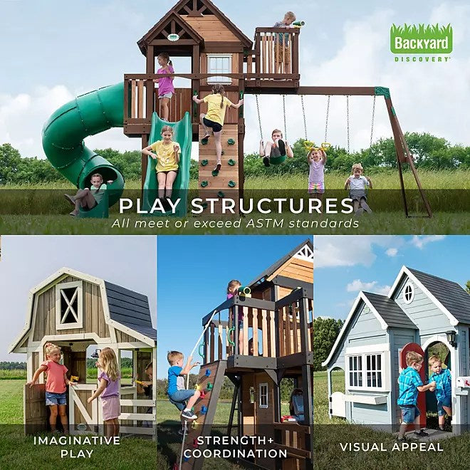 Backyard Discovery Skyfort II Cedar Swing Set, Ultimate Playset Adventure